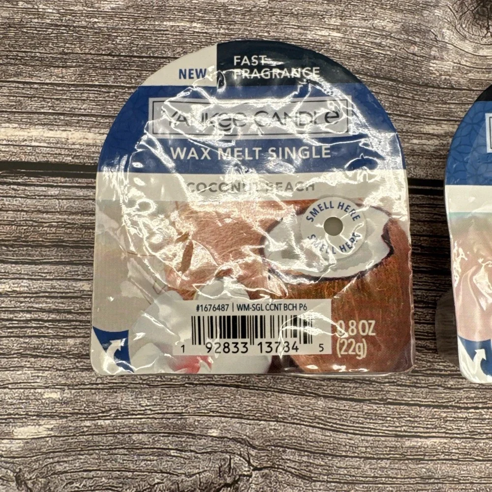 Lot Of 4 Yankee Candle Wax Melt Single Fragrance Coconut Beach 0.8 oz New